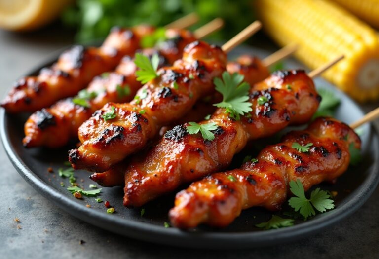 BBQ Beer Marinated Chicken Skewers