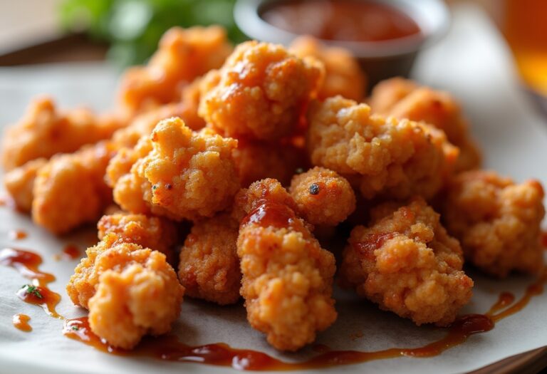 Baked Honey BBQ Popcorn Chicken