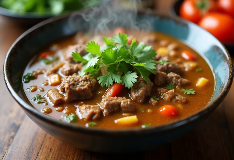 Flavorful Beef and Cilantro Soup