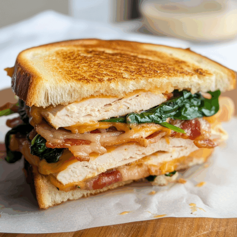 Turkey Melt with Cheddar, Spinach, and Bacon